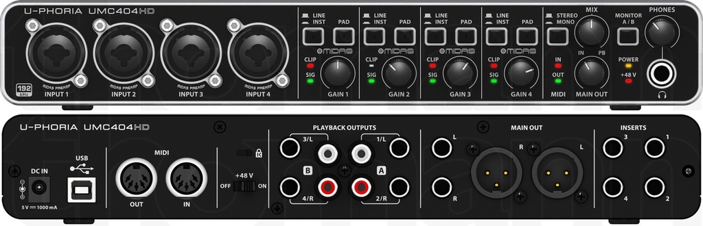 [300-052] Carte son Behringer U-PHORIA UMC404HD